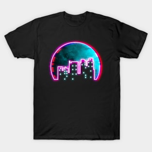 Neon Glitch City T-Shirt